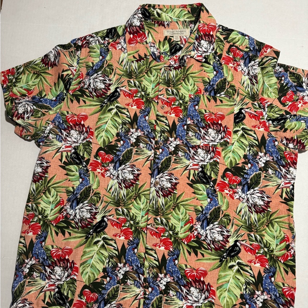 Island Republic Hawaiian Button Up Dress Shirt, w/Pocket,‎ XXL #901